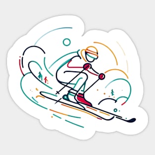 Minimalist Skieur Sticker